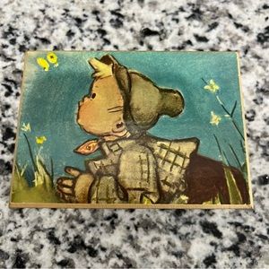 Vintage Music Box " The Happy Wanderer"  Swiss Musical Movement Boy German